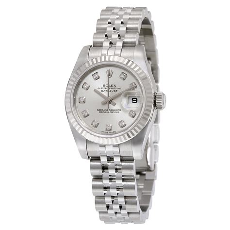 rolex stainless datejust silver diamond marker|rolex datejust for women.